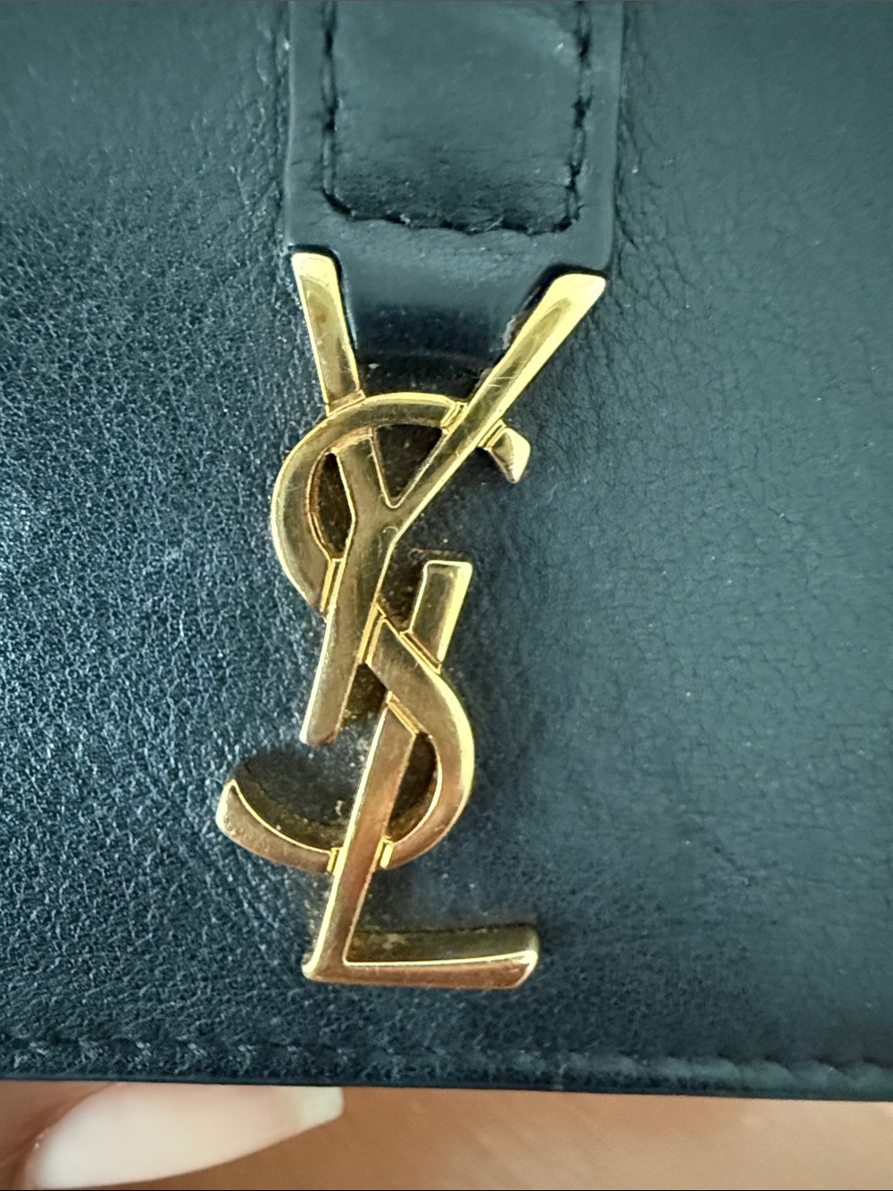 Saint Laurent Black Leather Card and Cash Holder with Gold YSL Emblem - Picture 11 of 11